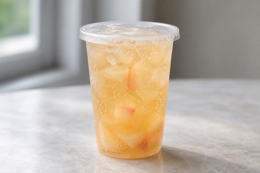 Photorealistic white peach sparkling drink P09 food image by VDAMO