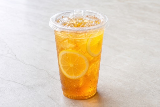 Photorealistic yellow lemon iced tea P03 food image by VDAMO