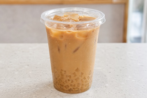 Photorealistic agar pearls oolong milk tea P10 food image by VDAMO