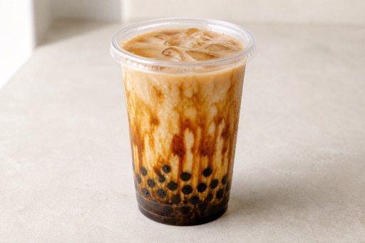 boba pearls brown sugar milk tea P03 — China dish