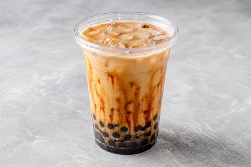 boba pearls brown sugar milk tea P06 — China dish