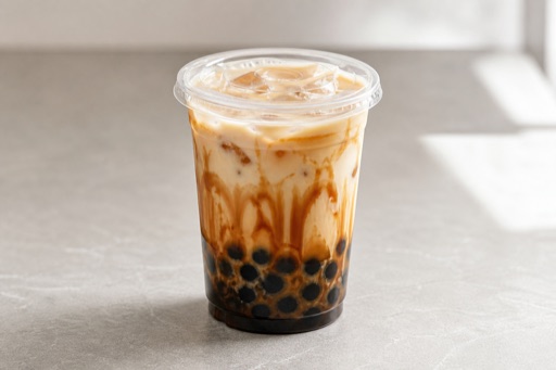boba pearls brown sugar milk tea P08 — China dish
