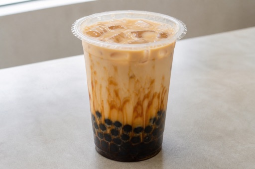 boba pearls brown sugar milk tea P09 — China dish