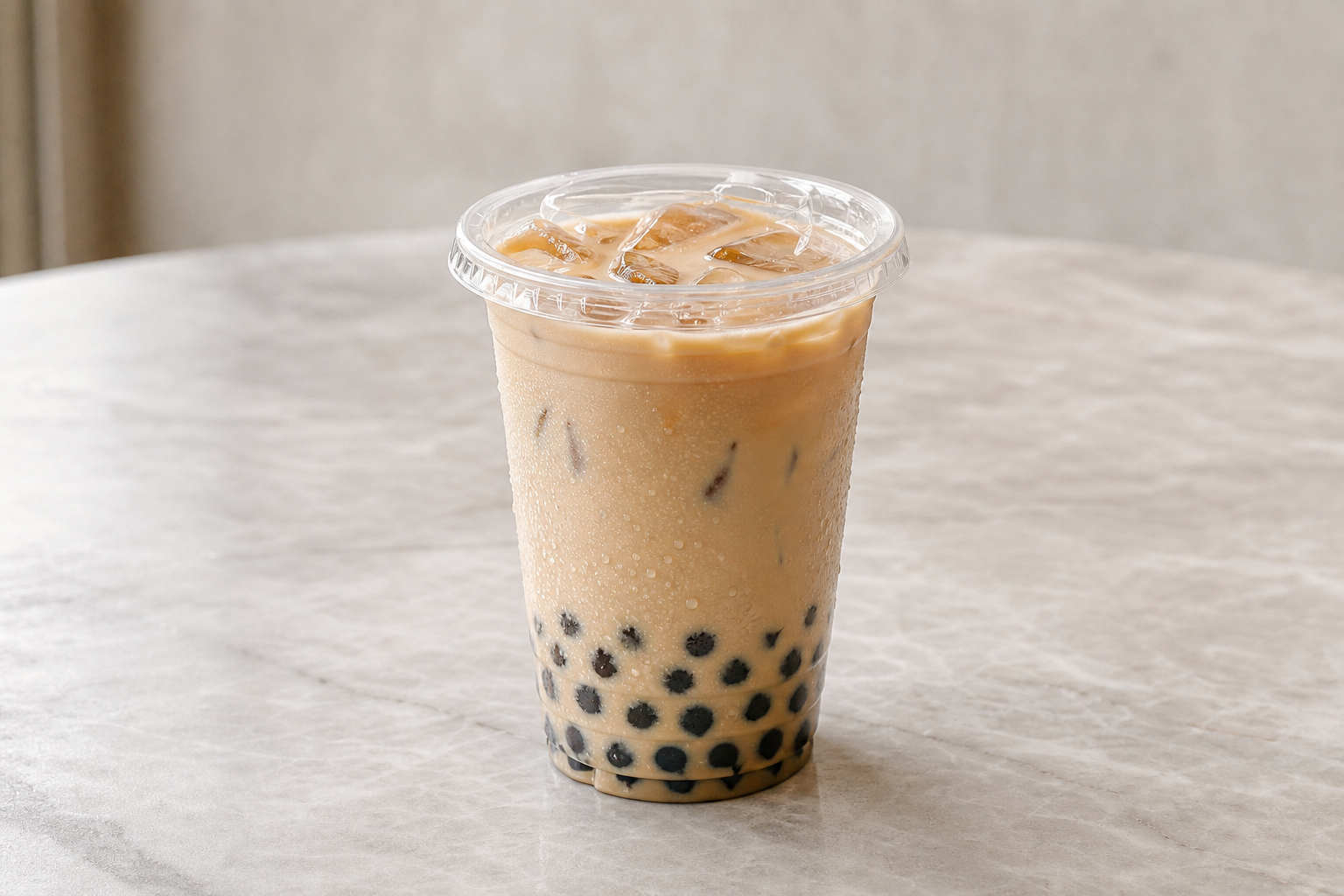 boba pearls oolong milk tea P04 — China dish