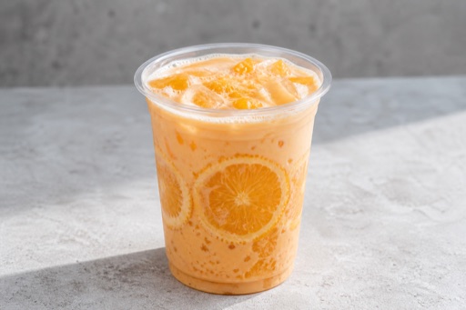 Photorealistic orange fresh milk tea P04 food image by VDAMO