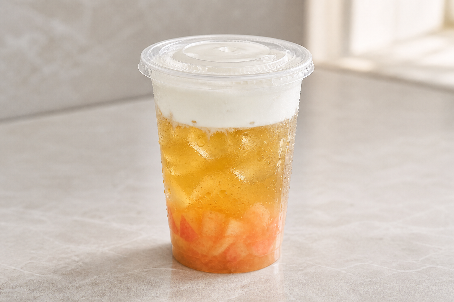 peach jasmine green tea cheese foam tea P03 — China dish