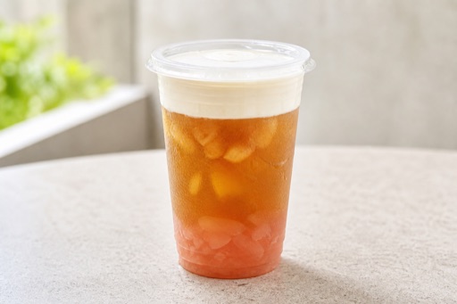 peach pu er tea cheese foam tea P01 — China dish