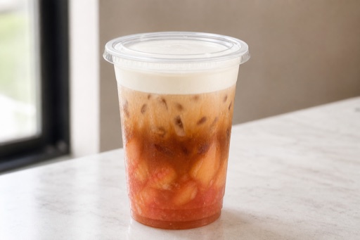 peach pu er tea cheese foam tea P08 — China dish