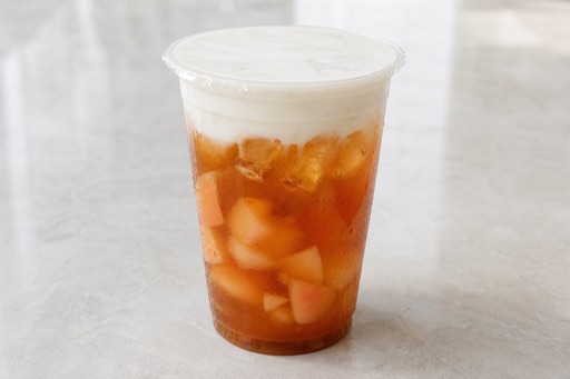 peach pu er tea cheese foam tea P09 — China dish