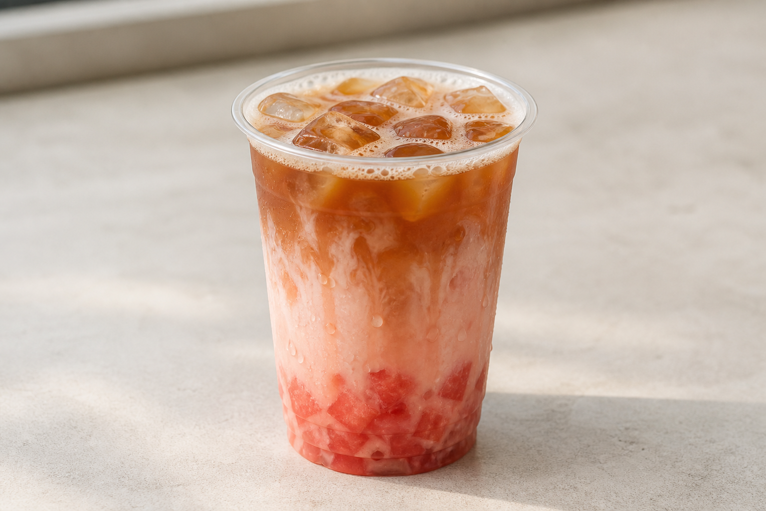 watermelon pu er tea fresh milk tea P03 — China dish