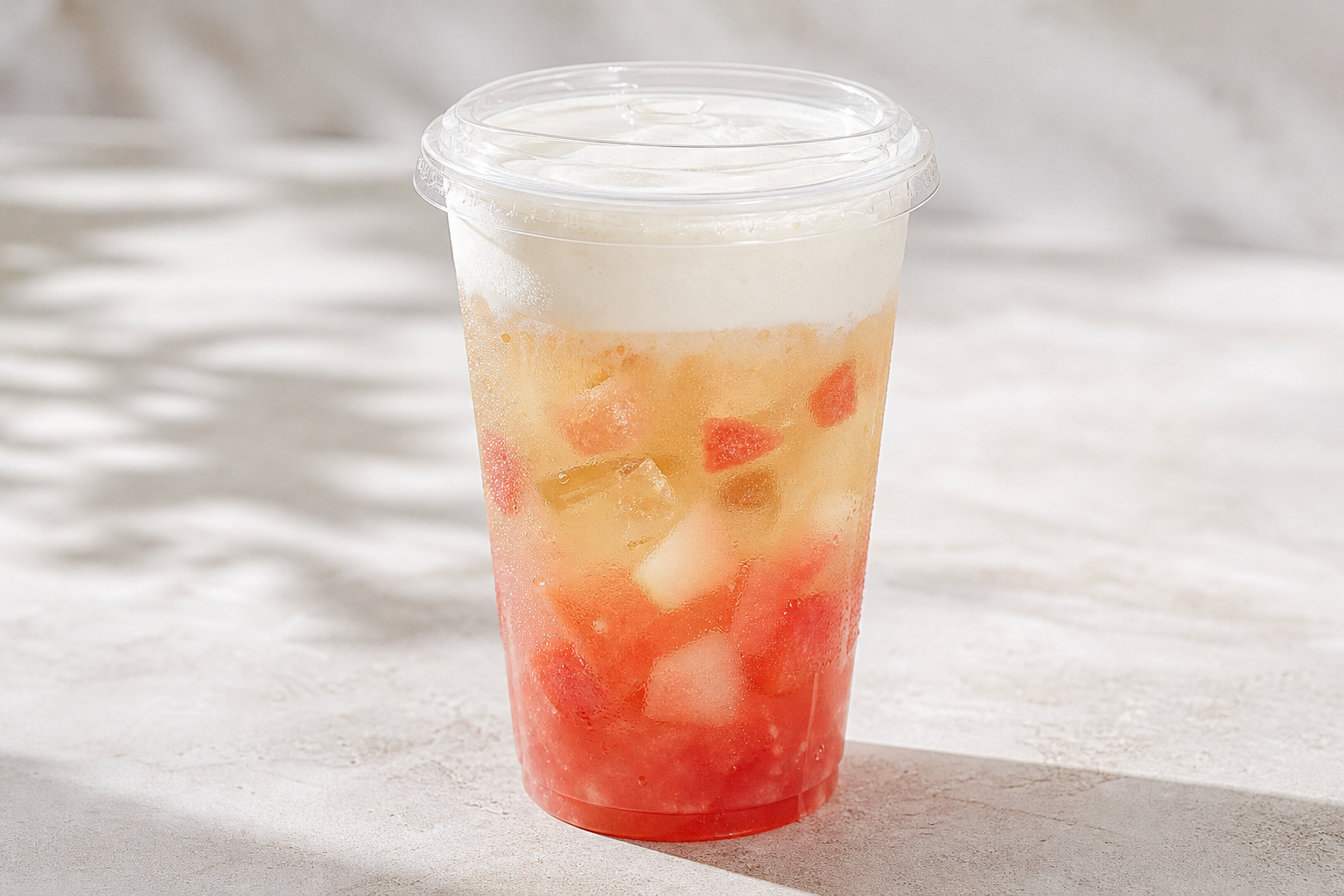 watermelon white peach oolong cheese foam tea P01 — China dish