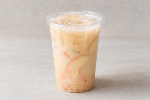 Photorealistic white peach oolong tea milk tea P04 food image by VDAMO