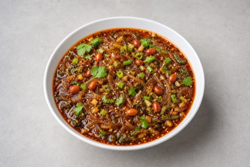Hot and sour glass noodles menu photo, popular noodle menu image