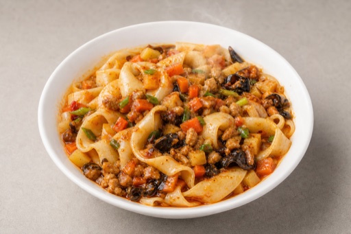 Photorealistic Northwest Chinese saozi hand-pulled noodles P04 food image by VDAMO