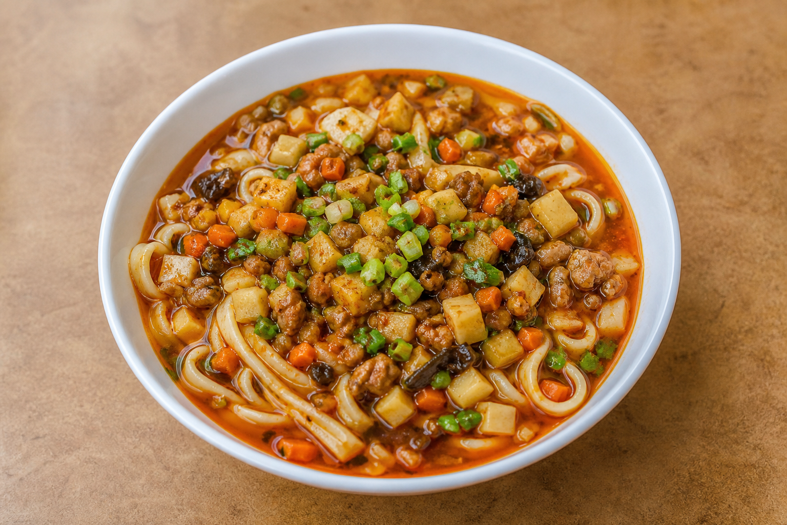 Signature Northwest Chinese Shaanxi saozi noodles — China dish