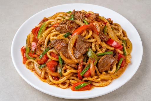 Signature Northwest Chinese Xinjiang laghman noodles — China dish
