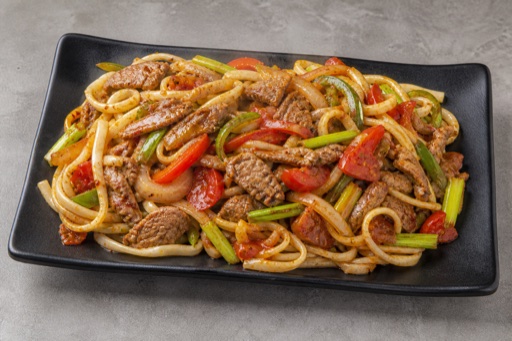 Signature Northwest Chinese Xinjiang laghman noodles — China dish