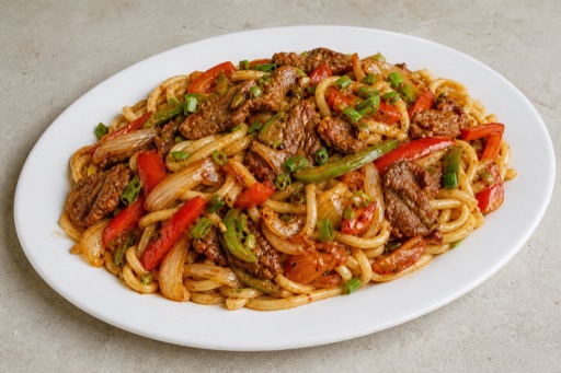 Signature Northwest Chinese Xinjiang laghman noodles — China dish