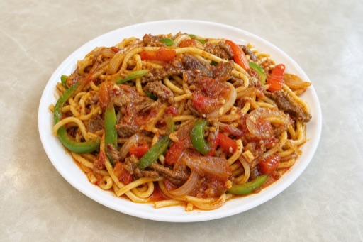 Signature Northwest Chinese Xinjiang laghman noodles — China dish