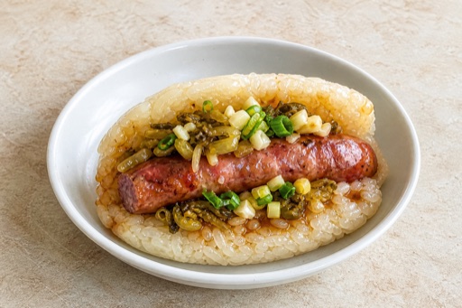 Photorealistic Taiwanese sausage wrapped in sticky rice P04 food image by VDAMO