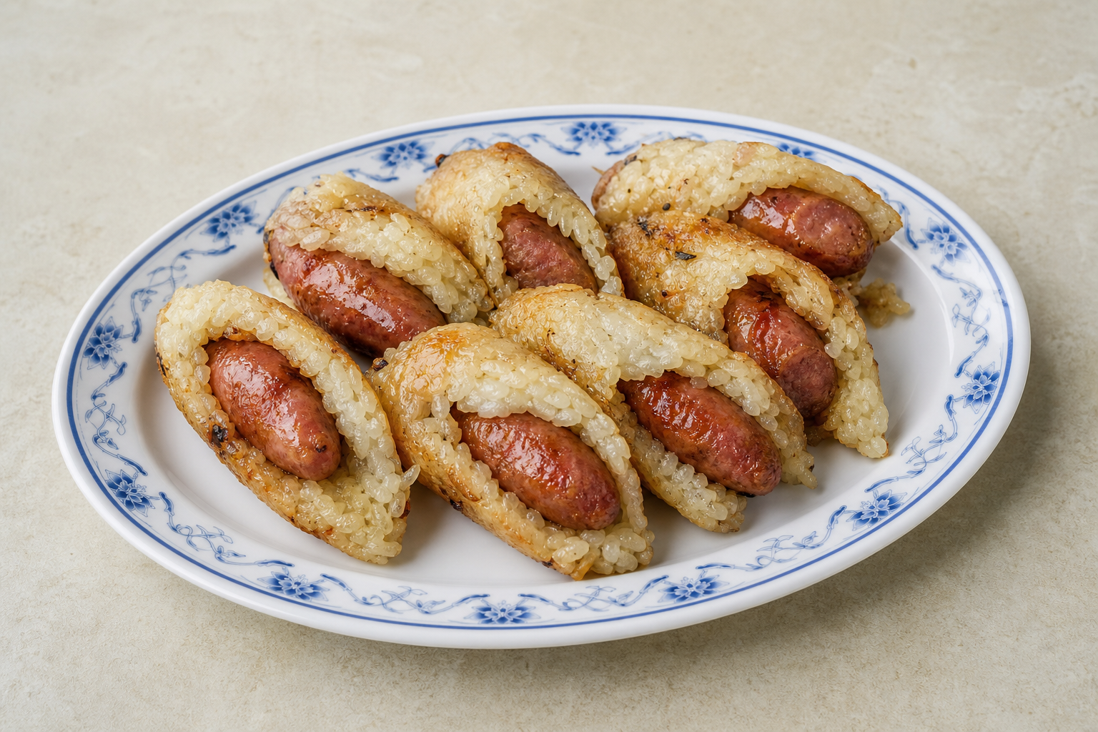 Photorealistic Taiwanese sausage wrapped in sticky rice P03 food image by VDAMO