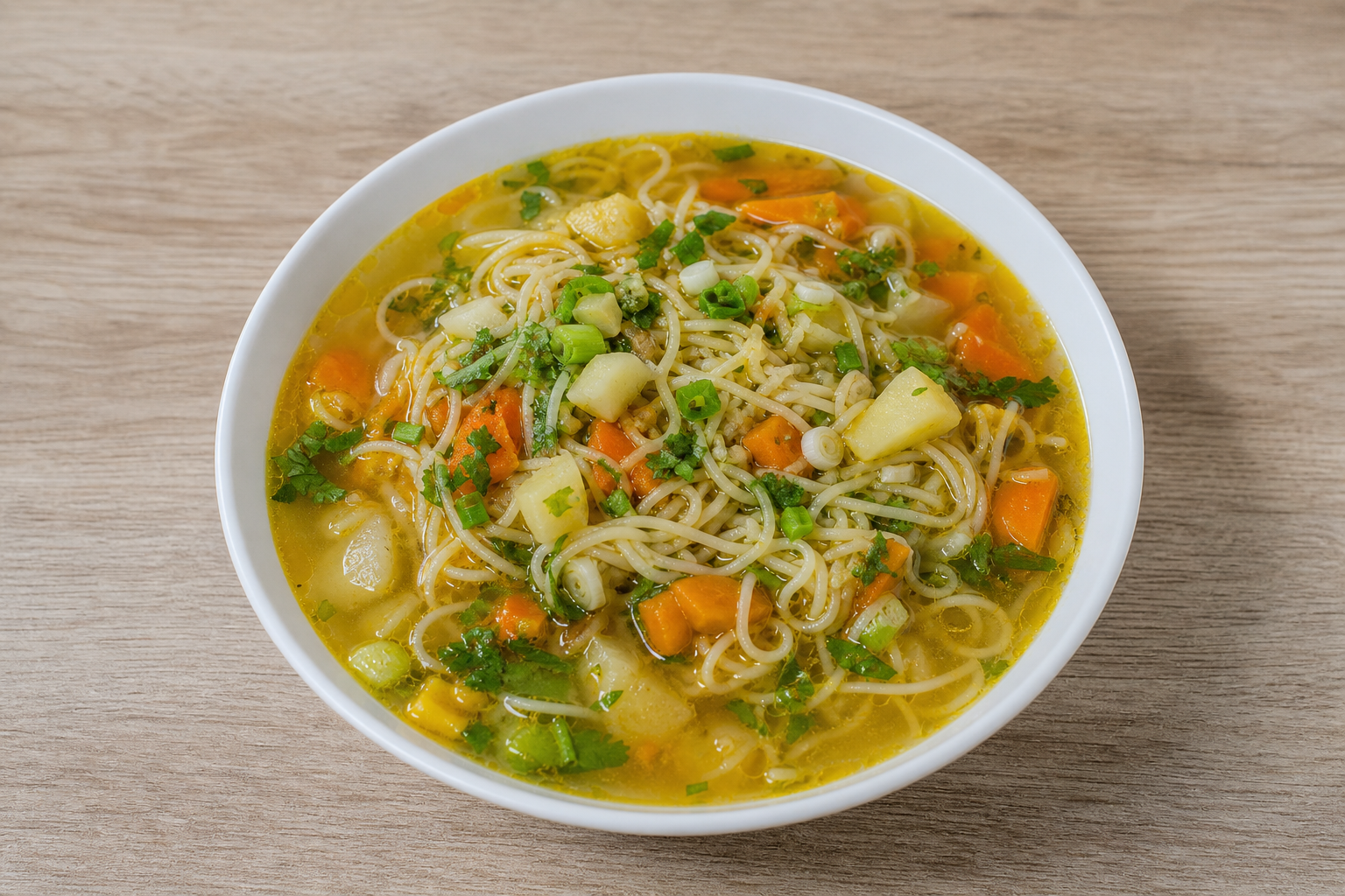 Photorealistic CO Local noodle bowl colombian P01 food image by VDAMO