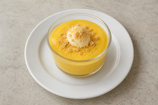Photorealistic CZ Mango pudding cup dessert P01 food image by VDAMO