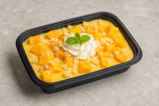 Photorealistic CZ Mango pudding cup dessert P06 food image by VDAMO