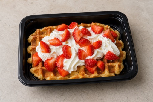 CZ Strawberry cream waffle dessert P06 — Czechia dish