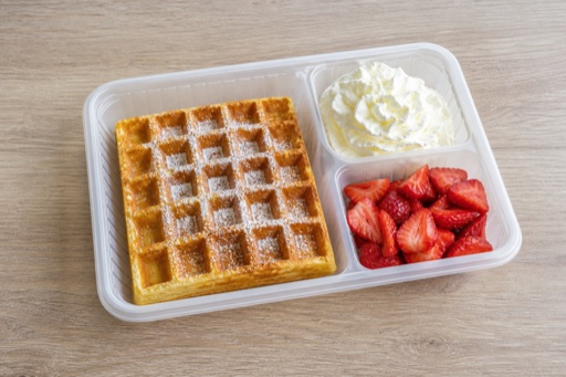 CZ Strawberry cream waffle dessert P08 — Czechia dish