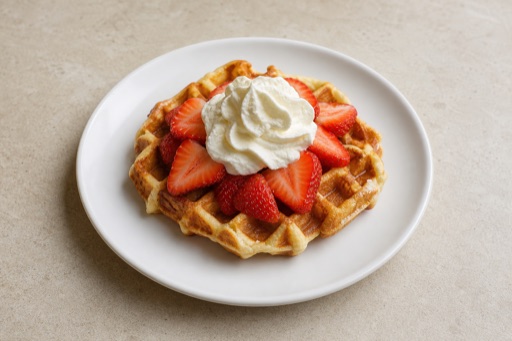 CZ Strawberry cream waffle dessert P09 — Czechia dish