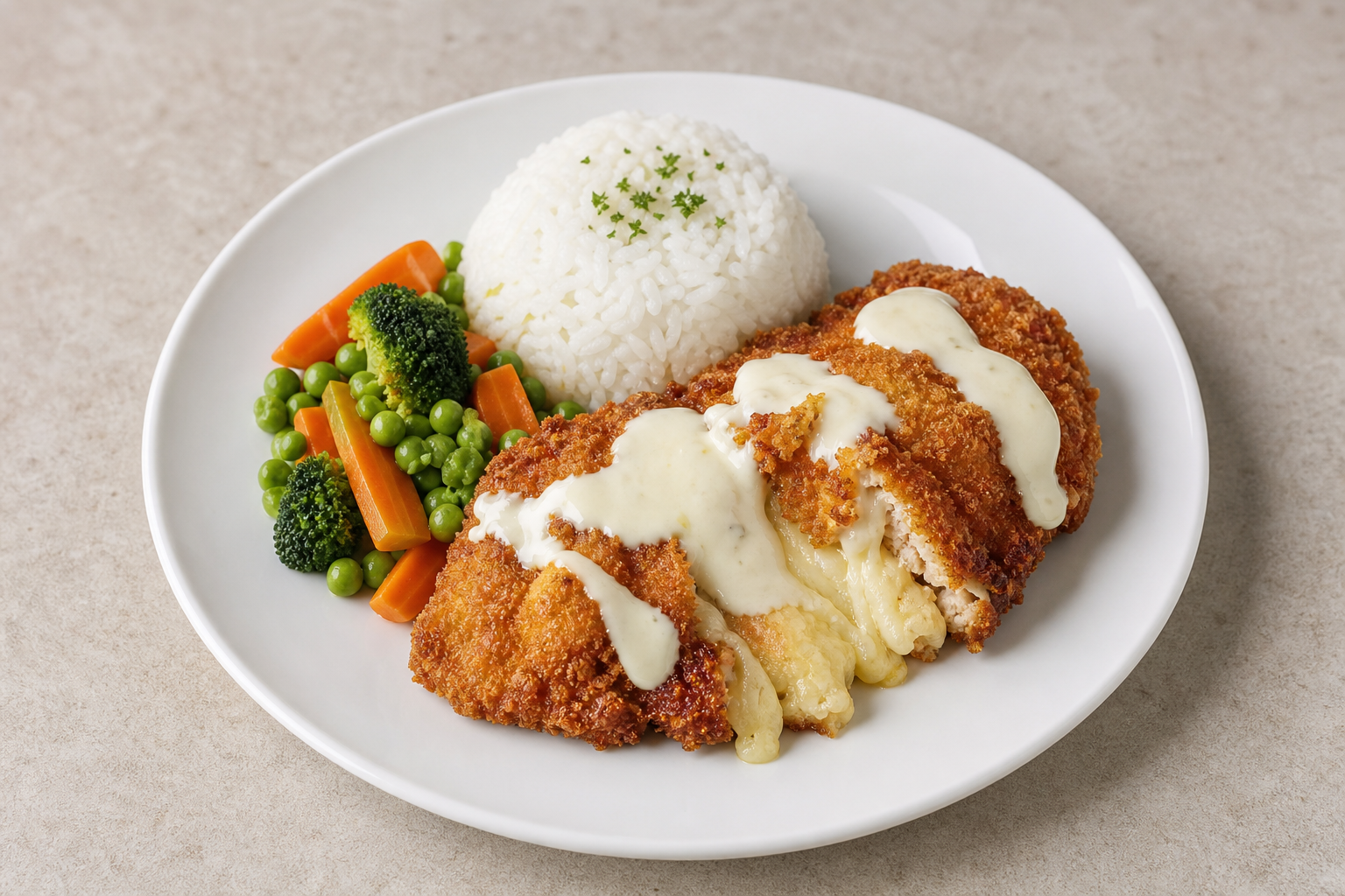 Photorealistic CZ Cheese fried cutlet eastern-european P01 food image by VDAMO
