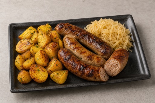 CZ Grilled sausage meal eastern-european P02 — Czechia dish