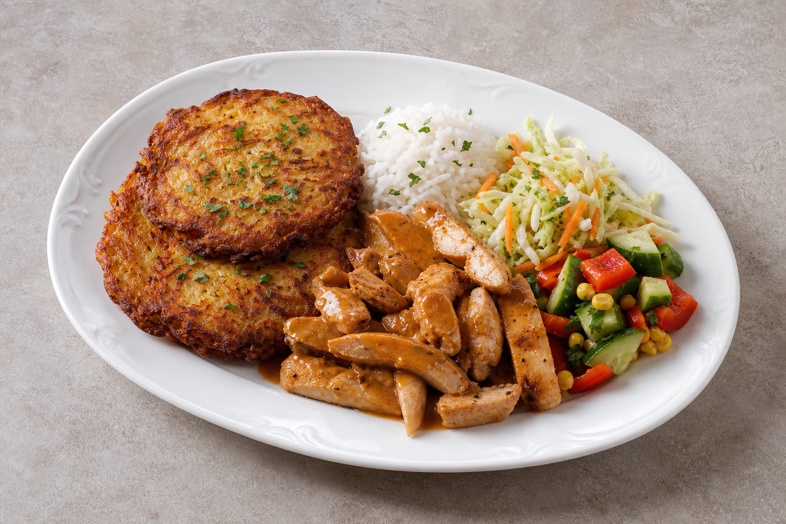 Photorealistic CZ Potato pancake stack eastern-european P03 food image by VDAMO