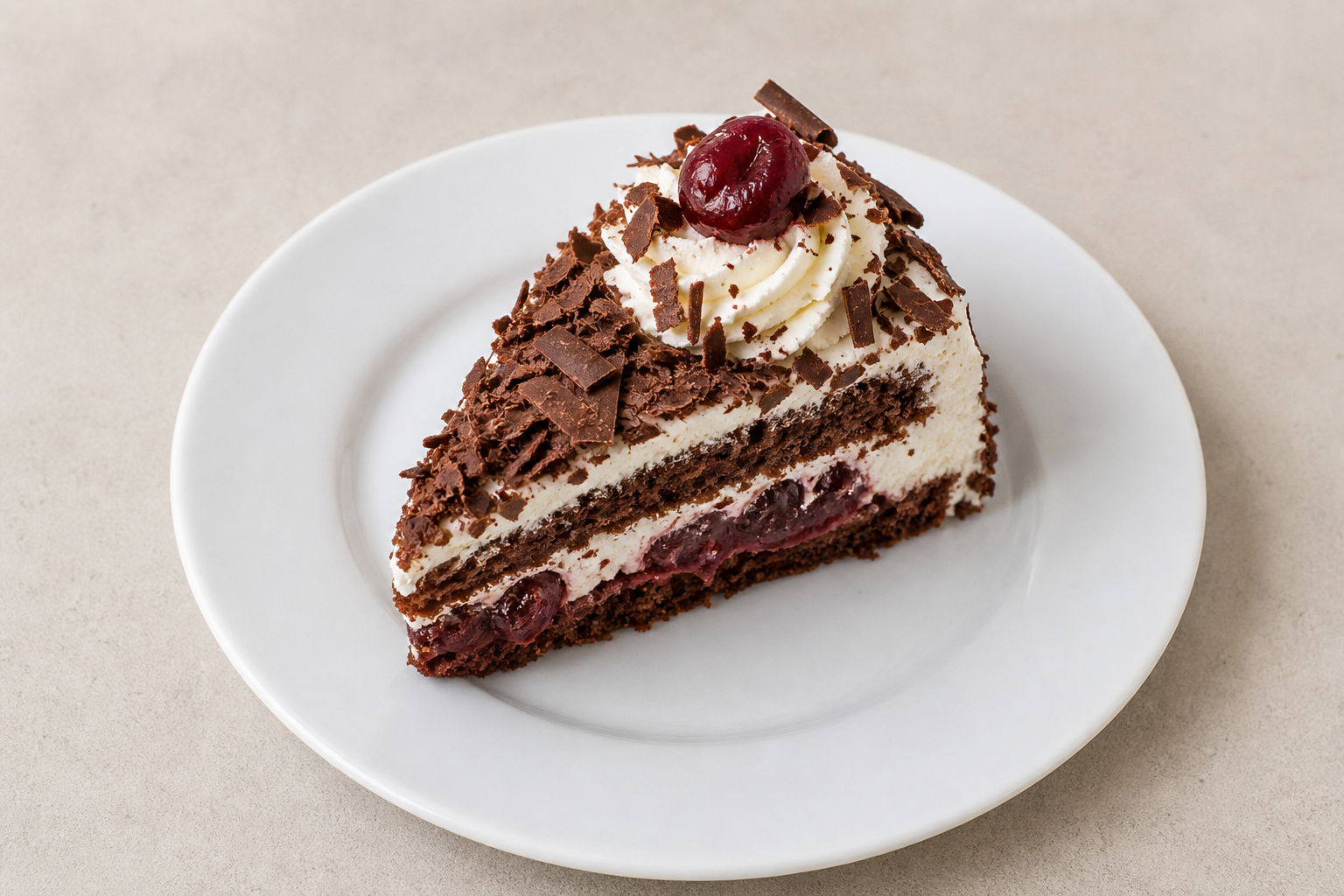 Photorealistic Black Forest cake P09 food image by VDAMO