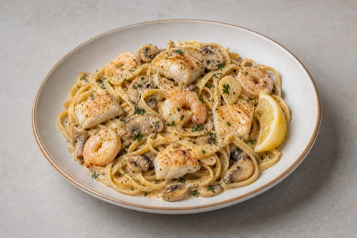 DK Creamy mushroom pasta western P04 — Denmark dish