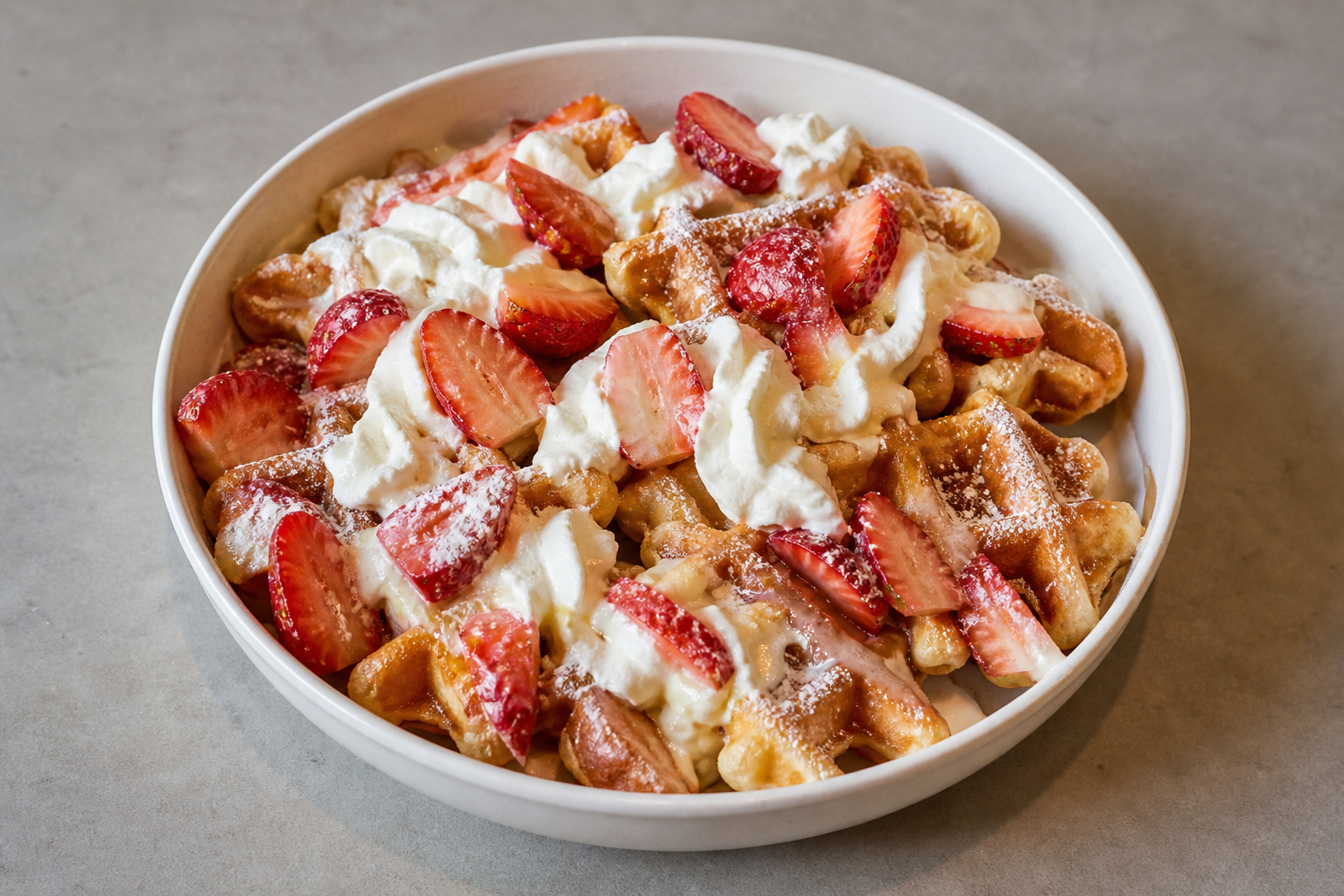 DZ Strawberry cream waffle dessert P04 — Algeria dish