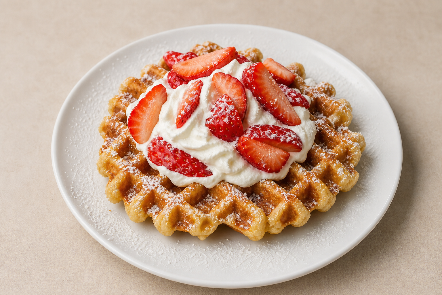 DZ Strawberry cream waffle dessert P09 — Algeria dish