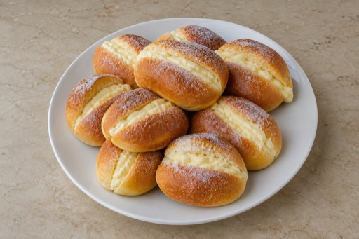 DZ Cream filled bun street-food menu photo, Algeria menu images by VDAMO