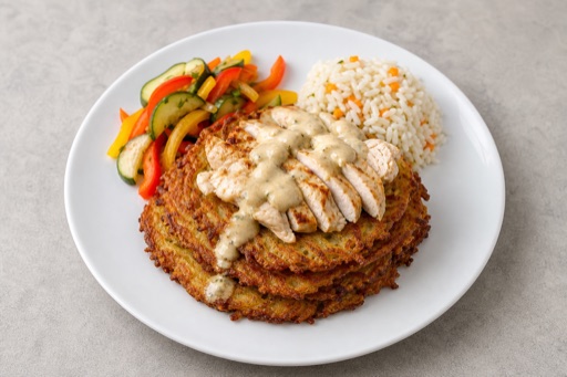 Photorealistic EE Potato pancake stack eastern-european P01 food image by VDAMO
