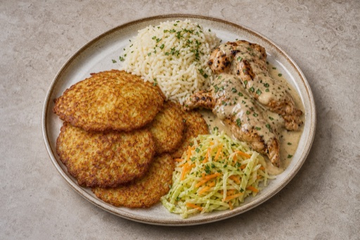 Photorealistic EE Potato pancake stack eastern-european P10 food image by VDAMO