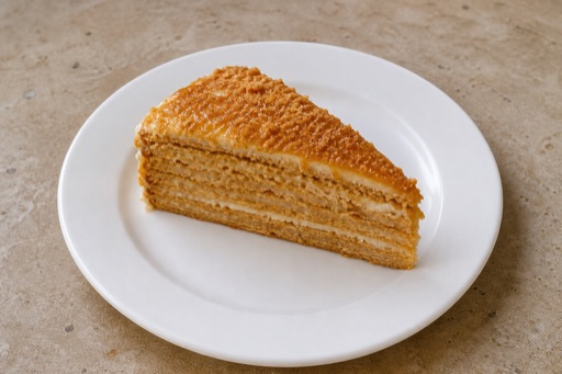 Photorealistic ES Honey cake slice dessert P01 food image by VDAMO