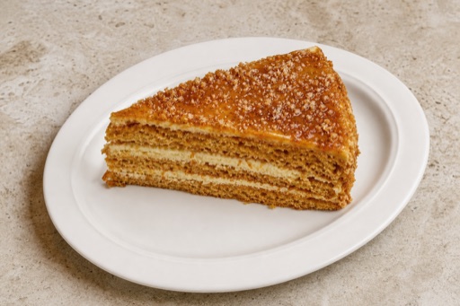 Photorealistic ES Honey cake slice dessert P03 food image by VDAMO