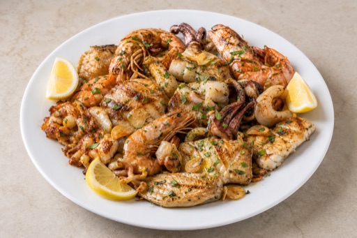 Photorealistic ES Mixed seafood platter seafood P01 food image by VDAMO