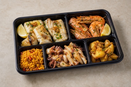 Photorealistic ES Mixed seafood platter seafood P08 food image by VDAMO
