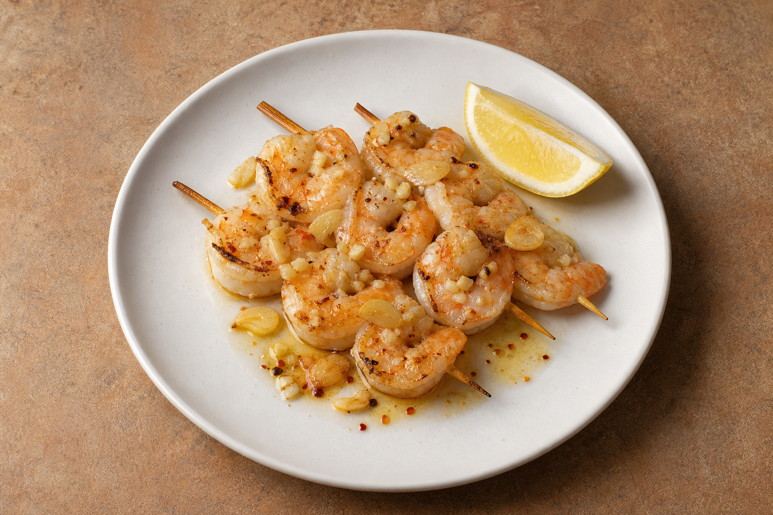 ES Shrimp skewer plate seafood P09 — Spain dish