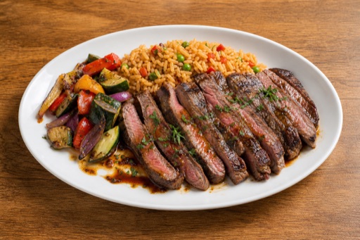 Photorealistic ES Beef steak plate western P03 food image by VDAMO