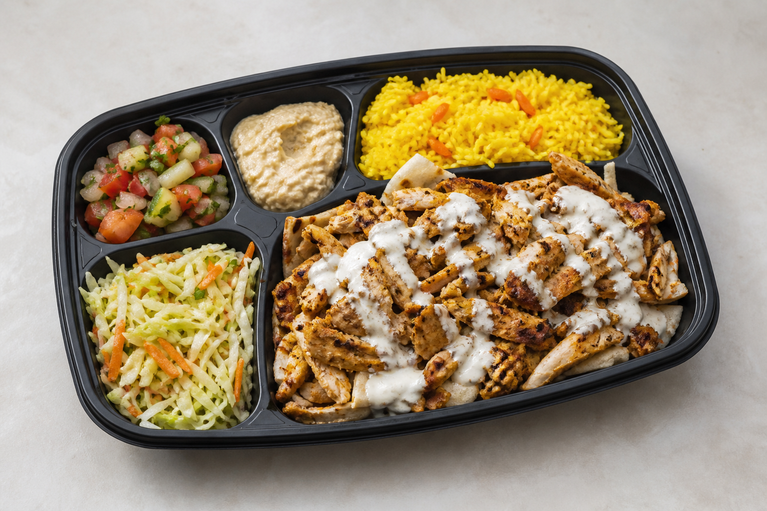 Photorealistic ET Chicken shawarma plate middle-eastern P08 food image by VDAMO