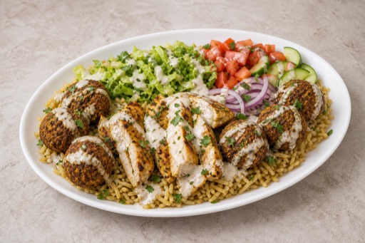 ET Falafel rice bowl middle-eastern P03 — Ethiopia dish