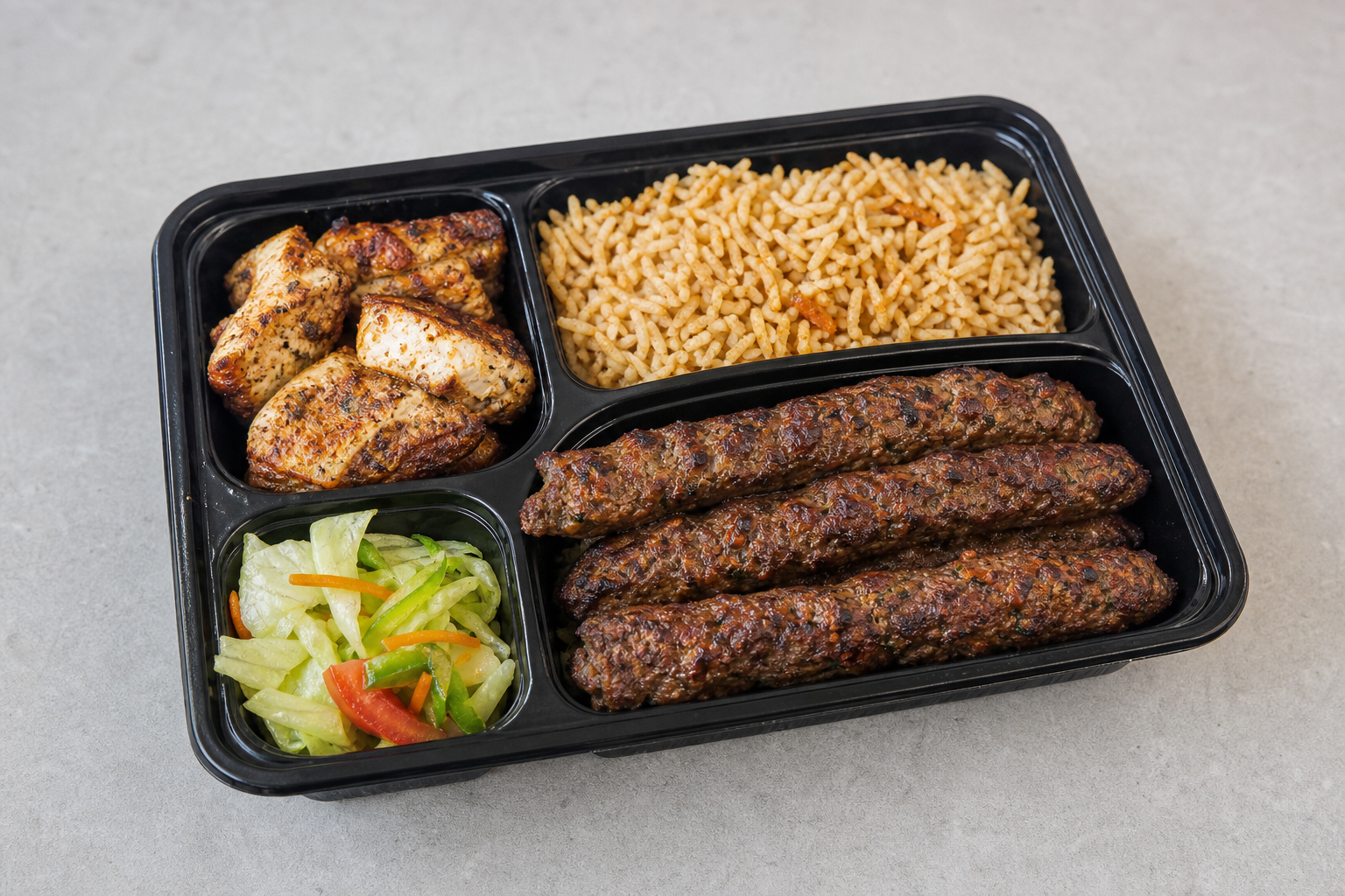 Photorealistic ET Grilled kofta meal middle-eastern P08 food image by VDAMO